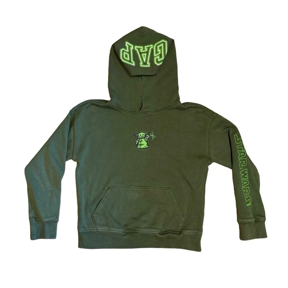 Gap Kids | Star Wars Mandalorian Hooded Sweatshirt Olive Green, Boys Large